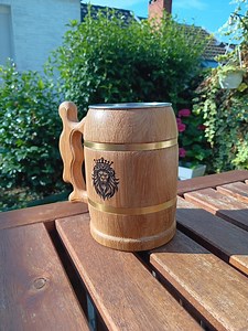 Personalized Oak Wood Beer Mug - Etsy UK