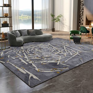 [Hot Item] Rooted in Nature Carpets Grey & Ivory Branch Rug with Citrus Blooms