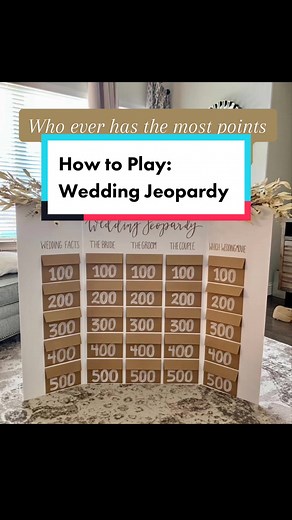 Replying to @Madeleine Sciascia how to play wedding jeopardy #weddingjeopardy #bridalshowergames #bridalshowergameidea #bridalshower #greenscreen