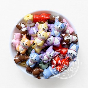 Dog Beads,corgi Shape Acrylic Focal Beads,cute Dog Beads,keychain Bracelet Beads - Etsy