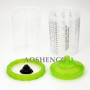 [Hot Item] 400ml Disposable Paint Spray Gun Cup Liners and Lid System 125mic Filter