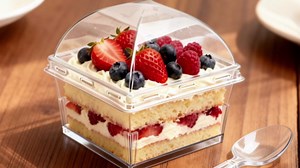 100 Pack 5 oz Plastic Dessert Cups with Dome Lids and Spoons, Disposable Cupcake Ice Cream Bowls Tiramisu Containers for Yogurt Trifle Candy, Clear Square Parfait Fruit Cups for Appetizer Snack