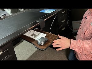 This Under Desk Keyboard Tray Rotates