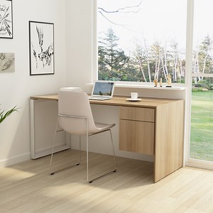 [Hot Item] Wooden Metal Frame Office Furniture Desk Modern 2 Drawers Home Computer Table