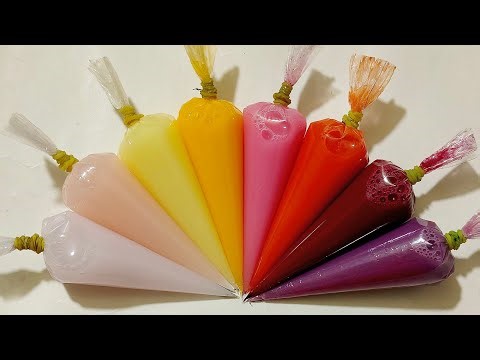 Sunset Kiss Slime ! Making Slime with Piping Bags ! Satisfying Slime Videos★ASMR★