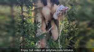 Catsuit, furry role play, pet play. Sexy kitty in fur coat got a big dick (Short version)