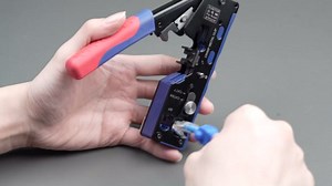 Pass Through RJ45 Crimp Tool Kit for Cat5 Cat6 Cat6A Cat7 All-in-One RJ45 Crimp Tool Kit with 20 Cat6 Pass-Through Gold-Plated Connectors for Cutting Stripping Crimping Ethernet Cables