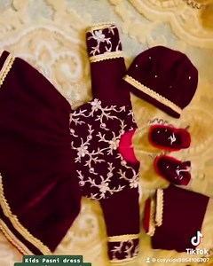 BABY GIRL MAROON RICE FEEDING PASNI DRESS  ⏯ Free Size  नेपालका...