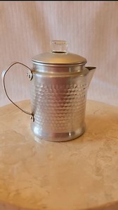 Vintage Hammered Aluminum Tea Kettle or Coffee Pot With Glass Knob 5.5" - Etsy