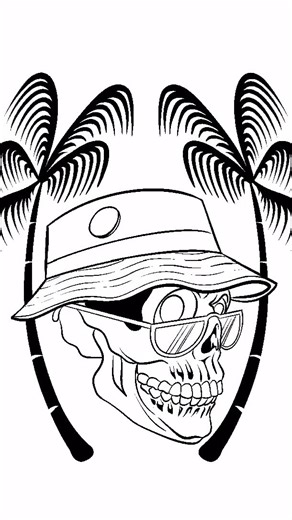 SUMMER SKULL SKETCH #sibatgraphics #skull #tshirtdesigner #illustrator | Sibat Graphics