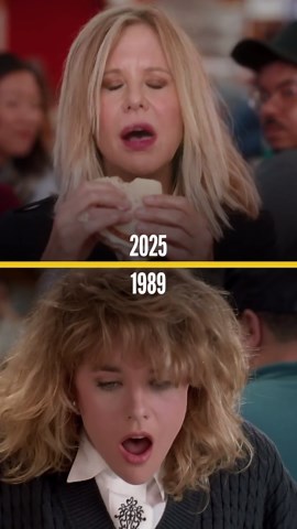 #MegRyan re-enacts the iconic scene from #WhenHarryMetSally during a 2025 #Superbowl commercial.