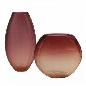 Segretissimi Battuti Set of Two Red Vases