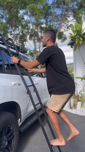 Roof access made easy with our folding ladder! Who’s joining us for beverages and a cheese board on the roof at sunset? 🕺🏽 #rhinorack #overlanding #overlander #roofrack #4x4australia #4wdaustralia #4wd #4x4 #roadtrip #offroad #offroading #offroad4x4 #offroadlife #offroad #prado #landcruiser #fordranger | Rhino-Rack