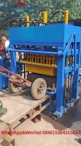 Máquina hidráulica pequeña para fabricar bloques huecos de hormigón con motor diésel #QT4-30#