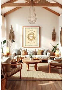 Follow the Sun Wall Art in Boho Chic Living Room for Home Decor | Poster Del Sol Para Decoración Del Hogar | Arte Mural Boho Chic Para Salón - Etsy Australia