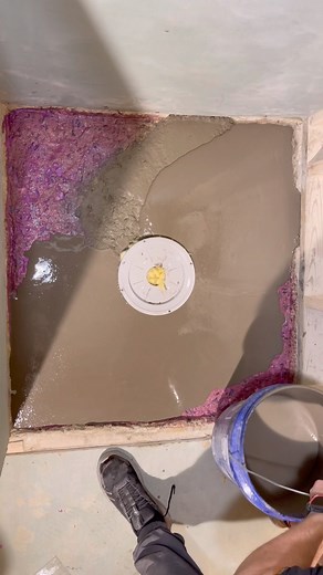 How to prep concrete slab for a Curbless shower. #construction #work #realestate #entrepreneur #tipsandtricks #hardwork #tools #homeimprovement #HomeRenovation #interiordesigner | Misha Panchishak