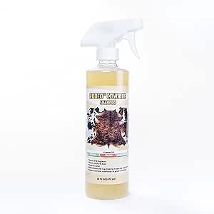 rodeo Cowhide Rug/Carpet Cleaning Solution Shampoo - Cowhide Carpet Spot Cleaner & Rug Cleaner Solution - Deep Cleaning Carpet Cleaner for Hide Rugs & Upholstery - Lemon Scent, USA-Made, 16oz