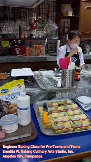 Busy, busy, hands on the first day of our Beginner Baking Class for Pre-Teens and Teens! Our July class is open for enrollment. Kindly message us on our Facebook page for details. Thank you! | Emelita W. Galang Culinary Arts Studio, Inc.