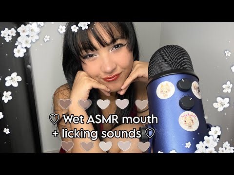 Wet ASMR mouth sounds + licking (mic pumping)