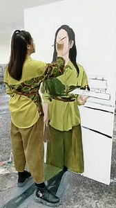 236K views · 4.8K reactions | You don't need a model to finish a figure painting. This Chinese artist beautifully turned herself into a model as she painted a self-portrait. #FunChina | China Plus Culture | Facebook