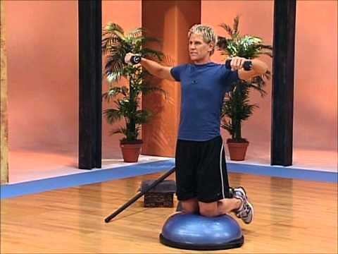 BOSU Kneeling Lateral Raise with Rotation