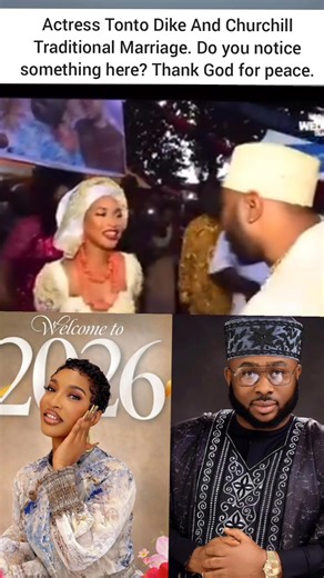 Actress Tonto Dike And her ex husband Churchill Traditional Marriage. Do you notice something here? Thank God for peace. Chaiii 💔 💔 | Efe Okunbor
