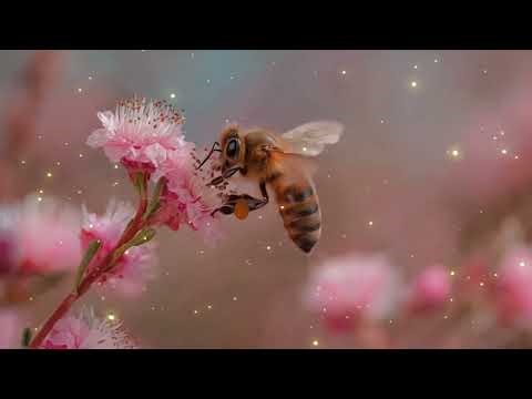 Peaceful Bee Gathering Nectar 🐝🌸 Relaxing Nature Ambience for Stress Relief