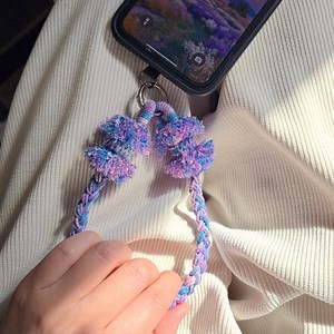 Boho Macrame Phone Wrist Strap: Handmade Braided Lanyard / Purple Ethnic Charm Accessory - Etsy