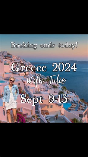 Last call for Greece 2024! 🇬🇷 So excited for this adventure! 🤍 💙 #greece #grouptravel #santorini | Julie Jones