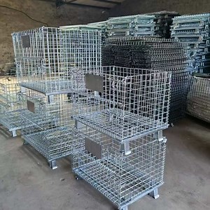 [Hot Item] OEM Customized Durable & Efficient Stackable Steel Bins Warehouse Storage Cage for Logistics