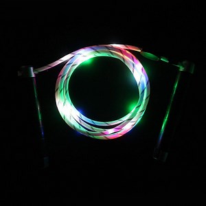 [Hot Item] LED Jump Rope Rechargeable Adjustable Skipping Rope with ABS Handles