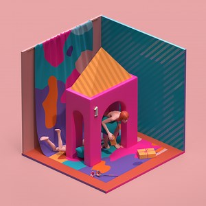 Isometric compositions in Adobe Dimension - Anna Natter