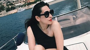 Karisma Kapoor is summer ready in black one-shoulder monokini on a yacht. See pic