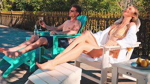 OTSUN A-Grade Natural Teak Bench - Outdoor Garden Bench with Curved Backrest & Arch Armrest, Patio Bench - All-Weather 100% Solid Teak Wood 2-Person Park Bench for Yard, Lawn