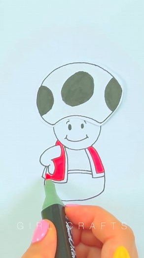 Mushroom Man Drawing Diy Easy Drawing Ideas - #diy #drawingideas #mushroomman | Girl Crafts
