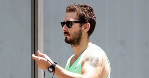 Shia LaBeouf Struts Matchy-Matchy Neon Workout Gear—but Did He Burn His Famous Brown Pants?!
