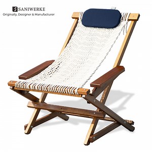 [Hot Item] Handcrafted Rope Net Osmo Wax Oil Coated Beach Garden Casual Folding Rocker
