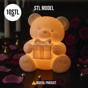 10 fichiers STL pour bougie chauffe-plat ours en peluche, joli socle de bougie LED pour impression 3D, décoration de veilleuse pour chambre d'enfant, lot de bougeoirs ours, numérique - Etsy France