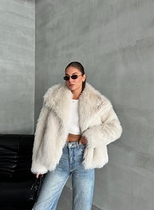 Luxury Fluffy Faux Fur Coat: Elegant Winter Fashion - Etsy
