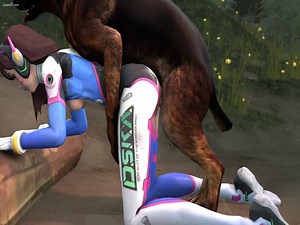 D.va from overwatch get knotted by dog