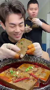 Yuka- Eating yummy spicy mukbang meatballs spicy noodle cow stomach cow meat pig blood bone marrows and king lobsters. | YuKa ASMR