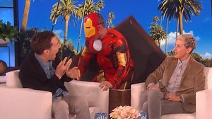 Ellen scares Benedict Cumberbatch with Iron Man