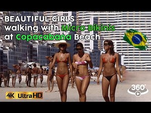 🇧🇷 Beautiful girls walking @ the beach with MICRO Bikini | 🇧🇷 Summer at BRAZIL 🇧🇷 |#VR #4K #video360