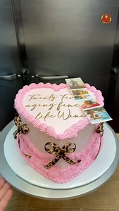 Hot pink dreams with gold lettering ✨ 8” heart cake dripping in leopard print, bows, and an edible collage moment 💖 Custom cakes, made from scratch at Amor Bakery — always made with love 🤍 #madewithlove #bronxbaker | Amor Bakery