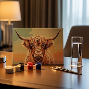 Highland Cow Paint by Numbers Kit for Adults and Kids, DIY Farm Animal Canvas Art, Rustic Wall Decor, Relaxing Creative Hobby, Gift for Home - Etsy