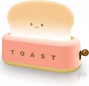 Toaster Lamp Toast Night Light For Kids Cute Toast Lamp Dimmable Portable Adjustable Brightness Rechargeable Led Bread Nightlight With Timer Children Toddler Nursery Girls Bedroom Kawaii Toast light