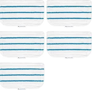 BlueStars Steam Mop Pads Replacement Compatible with Black and Decker Steam Mop SM1600, SM1610, SM1620, HSMC1321, HSMC1321APB, HSMC1361SGP, BDH1855SM, BDH1760SM, SMP20 Pack of 5