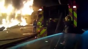 Watch the fire dynamics! Pay close attention to the VOLUME, VELOCITY & DENSITY changes as the forcible entry team cuts the roll down gates. They had to make entry to fight the fire. Did they have any other options? **Edit informaton provided from a 1st hand account "Jacksonville Fl, was at about 4am in the morning and that it was obviously an oxygen starved fire. Water supply was a major issue hence why we did not go to big water right away and the closest hydrant was far away over 1000 feet" | 