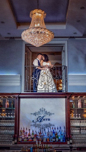 Photo by @ryanedaphoto - "We had an AD200 with a magbeam to my left aimed at the couple on the balcony. And I stood on a chair to compose them that the chandelier wasn’t blocking them." | MagMod