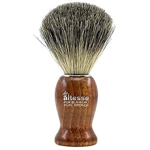 Altesse 78310 Russian Grey Badger Shaving Brush for Shave Cream, Shaving Soap, Shaving Cream Foam and Lather for Wet Shave With Shaving Razor, Safety Razor, and Straight Razor. Made in France